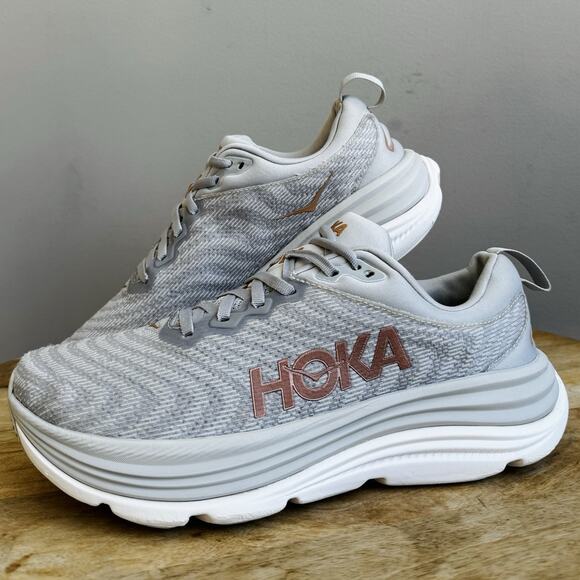 Hoka Gaviota 5 Running Shoes Women's Size 9.5 D Wide Harbor Mist Gray Stability - Picture 2 of 12